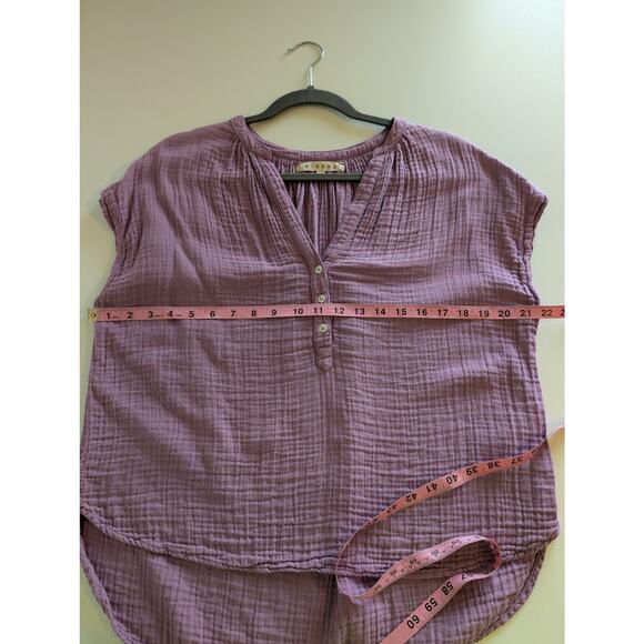 Xirena Top Gauzy Blouse Henley Boho Spring Summer Lightweight Purple Size XS - Picture 10 of 11